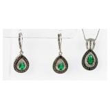 Jewelry Sterling Silver Necklace and Earrings Set