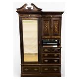 Furniture Edwardian Inlaid Mahogany Armoire