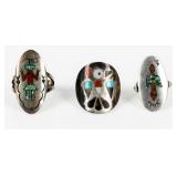 Jewelry Lot of 3 Sterling Silver Rings