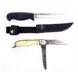 Knife Lot Of Two Case Knives Fixed & Folding