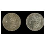 Coin (2) Morgan Silver Dollars 1883-O  Almost Unc.