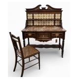 Furniture Edwardian Washstand w/ Chair