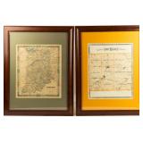 Lot of 2 Antique Framed Maps
