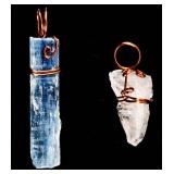 2 Jewelry Pendants Quartz and Kyanite