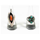 Jewelry Lot of 2 Sterling Silver Rings