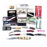 Knife Lot Of 19 Folding & Fixed Blade Staghorn
