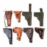 Lot Of 8 Leather Holsters With WWI 1911 Holster