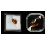 Lot of 2 Natural Dominican Blue Amber Gemstones