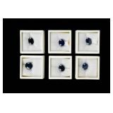 Lot of 6 Chatham Sapphire Gemstones