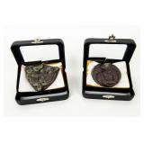 (2) Carved Jasper Stone Figurines Wolf / Koala