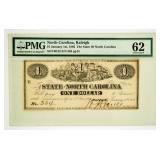 Currency1863 $1 North Carolina, Raleigh PMG 62 UC