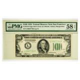 Currency $100 1934 Federal Reserve Note PMG 58