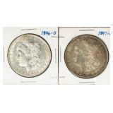 Coin (2) Morgan Silver Dollars 1896-O & 1897-O