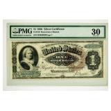 Currency $1 1886 Silver Certificate PMG 30