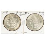 Coin (2) Morgan Silver Dollars Both 1903