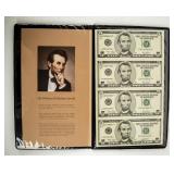 Currency $5 2003 Star Federal Reserve Sheet of 4