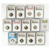 Coin (13) Assorted NGC Graded Jefferson Nickels