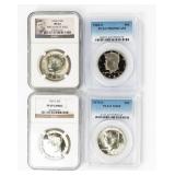 Coin (4) NGC / PCGS Kennedy Half Dollars