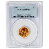 Coin 1955-S Lincoln Cent PCGS MS66RD