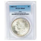 Coin 1883-CC Morgan Silver Dollar PCGS MS64