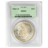 Coin 1881-S Morgan Silver Dollar PCGS MS63