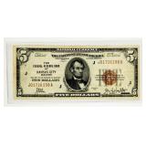 Currency $5 1929 Kansas City Nationa Currency in F