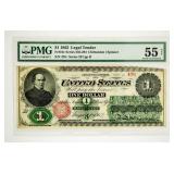 Currency $1 1862 Legal Tender PMG 44 AU