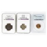 Coin (3) Certified NGC U.S. Early Type Coins