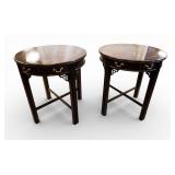 Set of 2 Lane Chinese Chippendale Side Tables