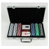 Large Poker Chips and Cards Set in Brief Case