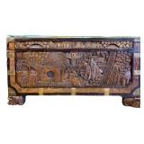 Furniture Antique Chinese Carved Trunk