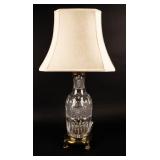 Paul Hanson Baccarat Crystal & Brass Lamp