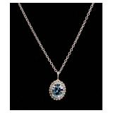 Jewelry Sterling Silver Blue Topaz Necklace