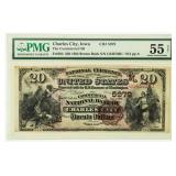 Currency 1882 $20 Charles City Iowa  PMG 55