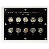 Coin (10) Washington Proof Quarters 1955-1964