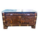 Furniture Antique Chinese Carved Trunk
