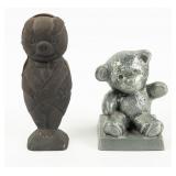 Lot of 2 Vintage Metal Steel Banks