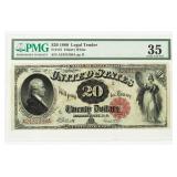 Currency 1880 $20 Legal Tender  PMG 35