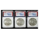 Coin (3) 2014-S American Silver Eagles IGS MS70