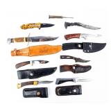 Lot Of 8 Knives Fixed And Folding Blades