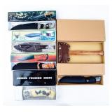 Knife Lot Of 6 Including Double Ended Hatchet