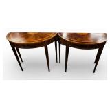 Furniture Set of 2 Demilune Console Tables