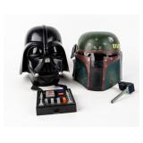 Lot Of 2 Starwars Villain Helms Vader & Boba Fett