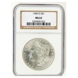 Coin 1904-O. Morgan Silver Dollar NGC MS63