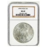 Coin 1994 American Silver Eagles NGC MS69