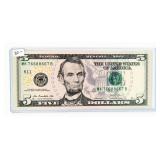 Currency 2013 Radar $5 Federal Reserve Note