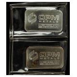 Coin (2) 1 Troy Ounce .999 Fine Silver Bars