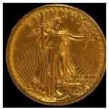 Coin 1907 Twenty Dollar Gold High Relief! B.U.