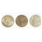 Coin  (3) Morgan Silver Dollars 1921  XF-AU