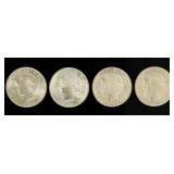 Coin (4) 1922  Peace Silver Dollars VF-XF